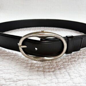 Vintage Yves Saint Laurent Black Leather Belt, Size M